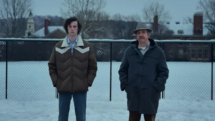 Dominic Sessa and Paul Giamatti in 'The Holdovers'