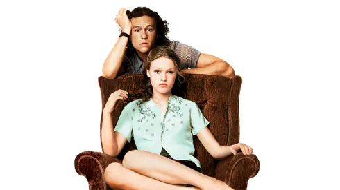 Heath Ledger and Julia Stiles in 10 Things I Hate About You.