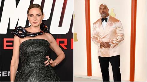 Rebecca Ferguson and Dwayne Johnson