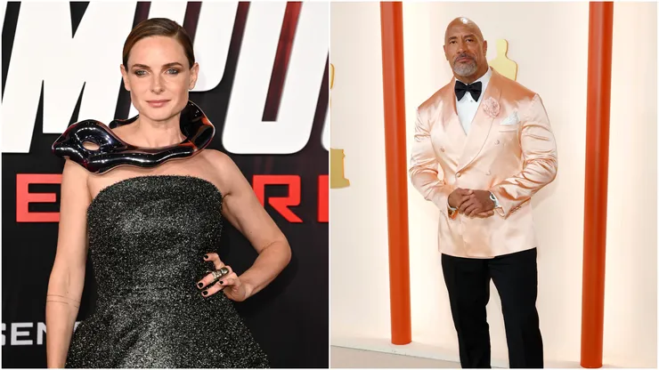 Rebecca Ferguson and Dwayne Johnson