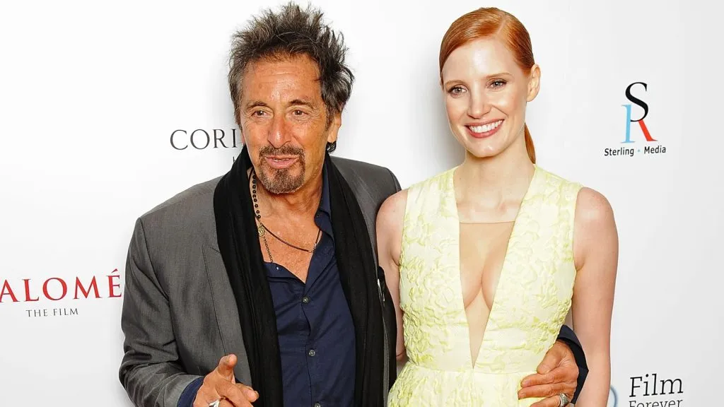 Al Pacino and Jessica Chastain attend a screening of “Salome and Wilde Salome” at BFI Southbank on September 21, 2014. (Source: Dave Hogan/Getty Images)