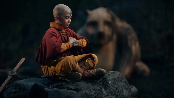 Gordon Cormier and Robert Falconer in Avatar: The Last Airbender.