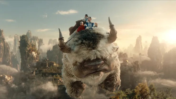 Kiawentiio, Gordon Cormier and Ian Ousley in Avatar: The Last Airbender.