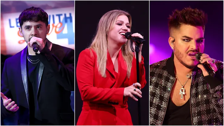 L-R: David Archuleta, Kelly Clarkson and Adam Lambert