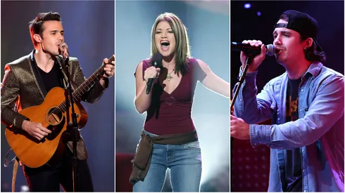 L-R: Kris Allen, Kelly Clarkson, and Noah Thompson