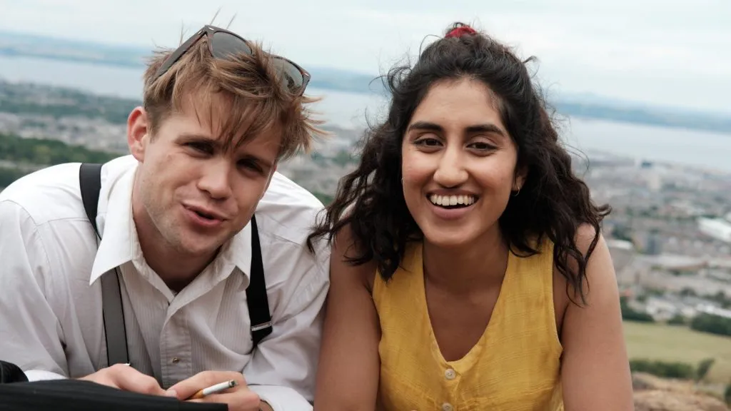 Leo Woodall and Ambika Mod in One Day. (Source: @netflix)