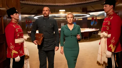Matthias Schoenaerts and Kate Winslet in 'The Regime'
