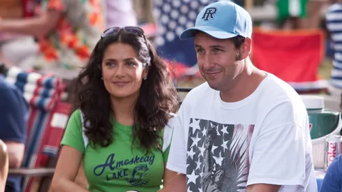 Salma Hayek and Adam Sandler in Grown Ups.