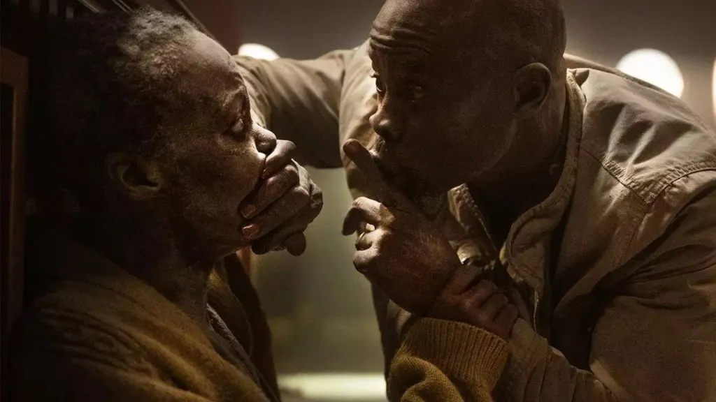 Djimon Hounsou and Lupita Nyong’o in A Quiet Place: Day One. (Source: @DiscussingFilm)