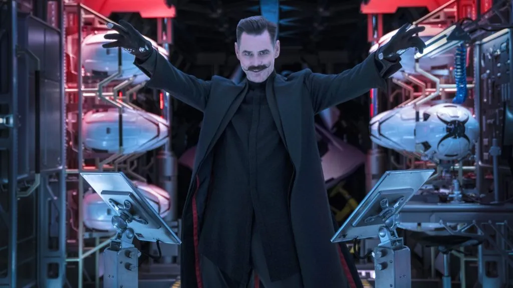 Jim Carrey as Dr. Robotnik in Sonic the Hedgehog. (Source: IMDb)