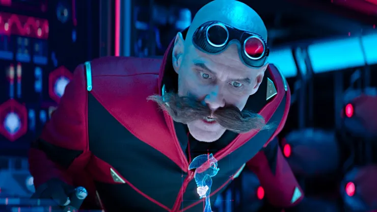 Jim Carrey in Sonic the Hedgehog 2.