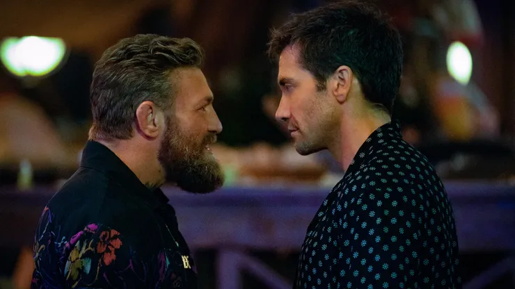 Jake Gyllenhaal and Conor McGregor in Road House.