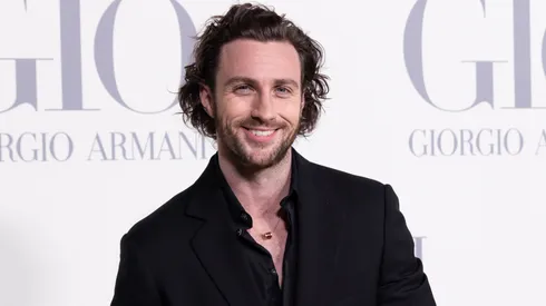 Aaron Taylor-Johnson attends the Madrid photocall for "ACQUA DI GIO" By Giorgio Armani.