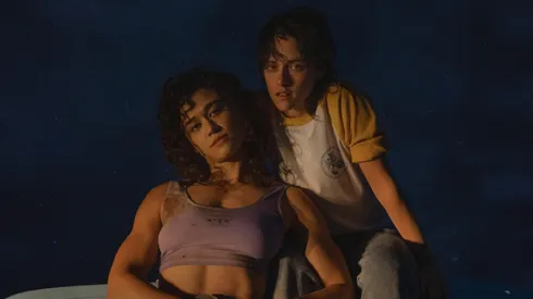 Kristen Stewart and Katy O'Brian in Love Lies Bleeding.