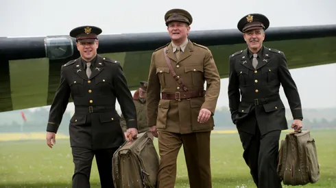 George Clooney, Matt Damon and Hugh Bonneville in The Monuments Men.