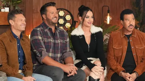 Lionel Richie, Luke Bryan, Katy Perry and Ryan Seacrest in American Idol Season 22.