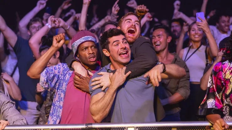 Zac Efron, Jermaine Fowler and Andrew Santino in Ricky Stanicky.