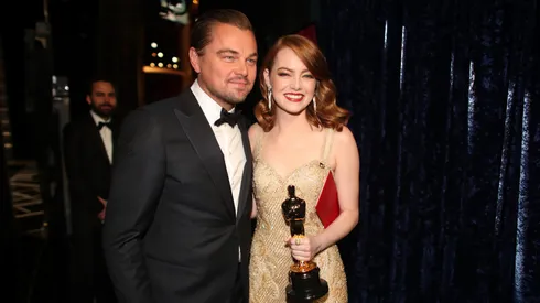 Leonardo DiCaprio and Emma Stone at the 2017 Oscars