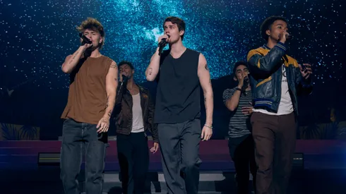 Viktor White, Nicholas Galitzine and the rest of August Moon in The Idea of You.