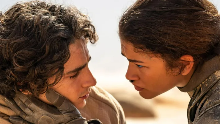 Timothée Chalamet and Zendaya in "Dune: Part Two"
