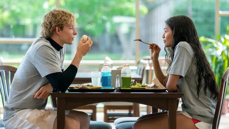 Zendaya and Mike Faist in Challengers.