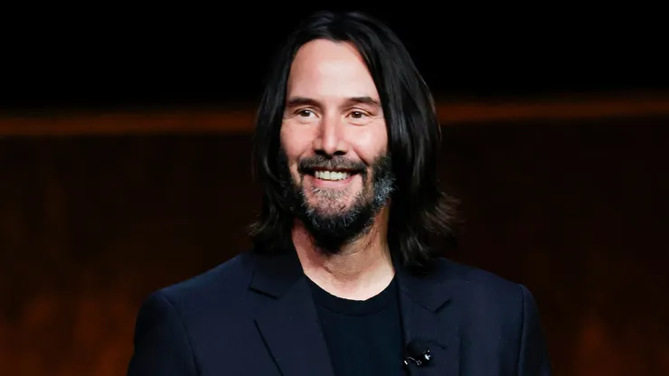 Keanu Reeves speaks onstage during CinemaCon 2022 - Lionsgate Invites You to An Exclusive Presentation of its Upcoming Slate.