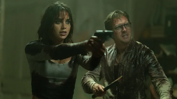 Dan Stevens and Melissa Barrera in Abigail.