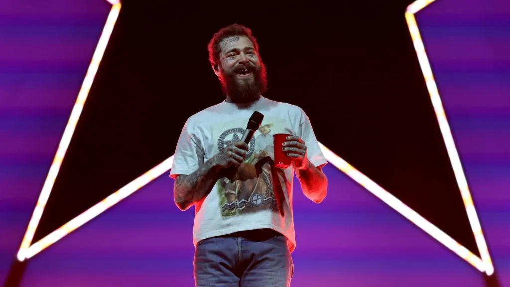 Post Malone performs during The American Rodeo by Teton Ridge at Globe Life Field on March 09, 2024. (Source: Rob Carr/Getty Images for Teton Ridge)