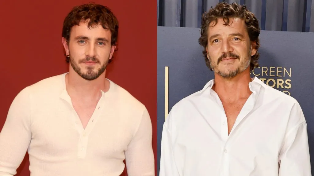 Paul Mescal is seen at Gucci Ancora during Milan Fashion week — Pedro Pascal attends the 30th Annual Screen Actors Guild Awards. (Source: Stefania M. D’Alessandro/Getty Images for Gucci — Frazer Harrison/Getty Images)