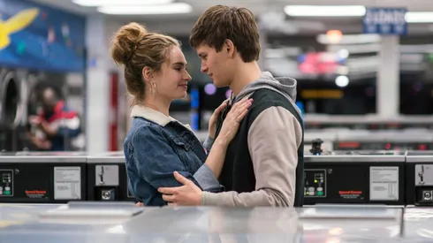 Lily James and Ansel Elgort in Baby Driver.