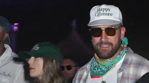 Taylor Swift and Travis Kelce at Neon Carnival held during the Coachella Music and Arts Festival on April 13, 2024 in Thermal, California.
