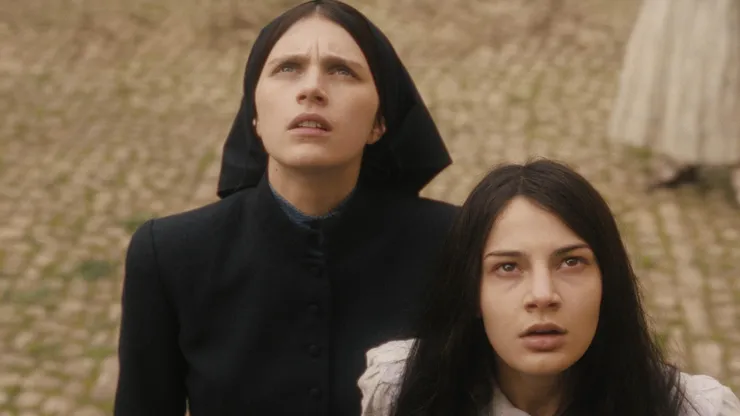 Nell Tiger Free and Nicole Sorace in "The First Omen."
