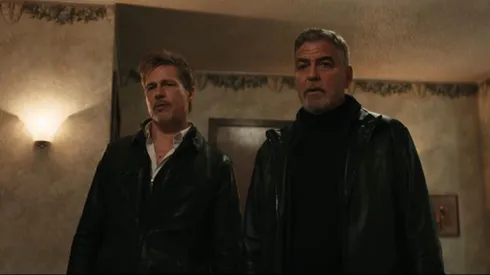 Brad Pitt and George Clooney in Wolfs.