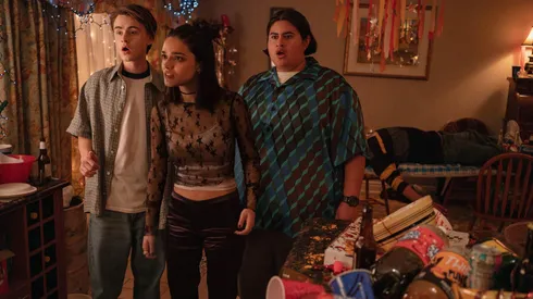 Rachel Zegler, Julian Dennison and Jaeden Martell in Y2K.