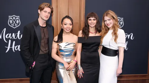 Damian Hardung, Andrea Guo, Harriet Herbig-Matten and Sonja Weißer attend the Berlin premiere of "Maxton Hall" at Zoopalast on April 23, 2024 in Berlin, Germany.