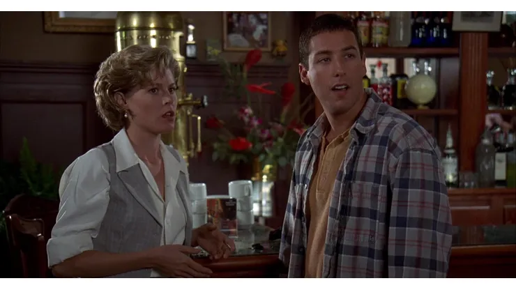 Adam Sandler and Julie Bowen in Happy Gilmore