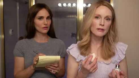 Natalie Portman and Julianne Moore in May December.