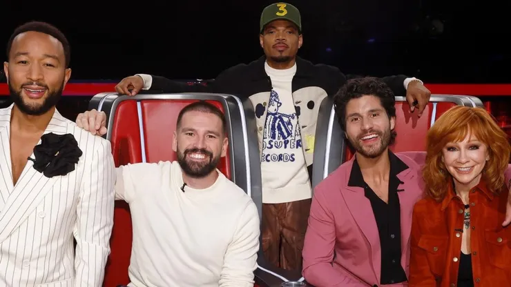 Reba McEntire, John Legend, Chance the Rapper and Dan + Shay in The Voice.