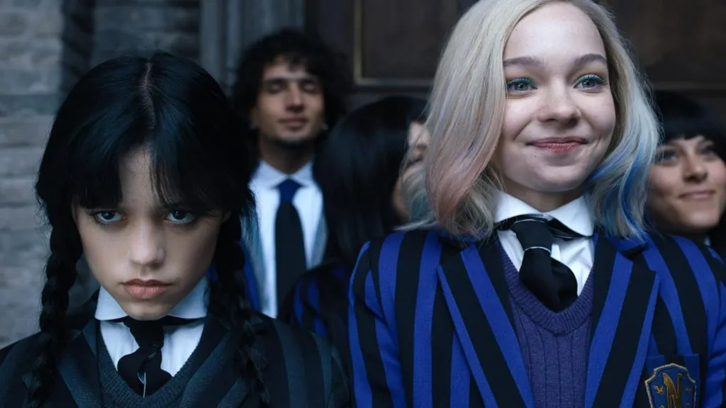 Ortega and Emma Myers in “Wednesday” Season 1 (Netflix)