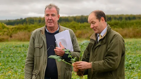 Jeremy Clarkson and Charlie Ireland Clarkson's Farm.