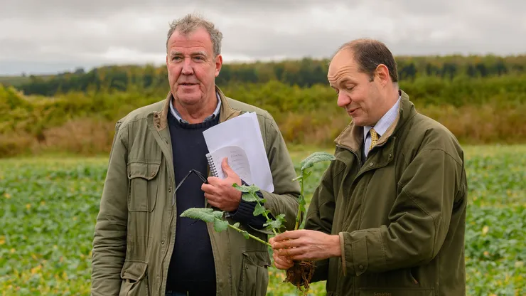 Jeremy Clarkson and Charlie Ireland Clarkson's Farm.