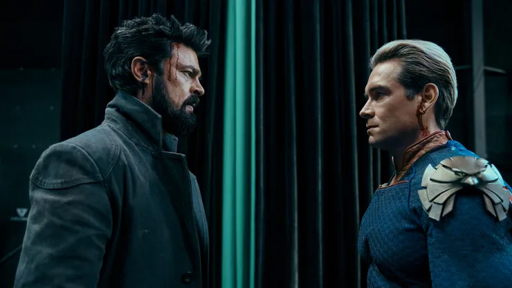 Karl Urban and Antony Starr in The Boys.