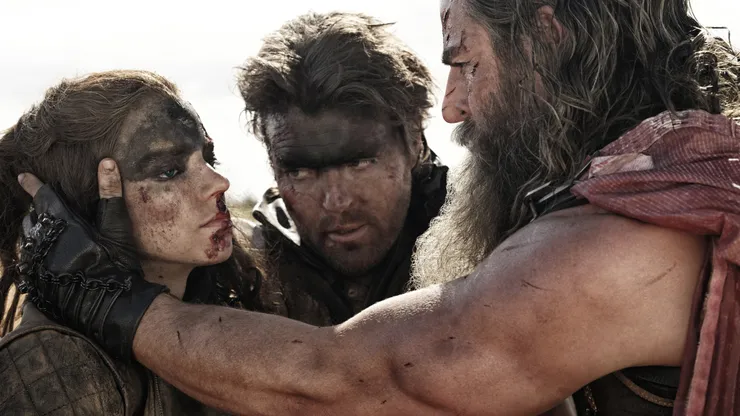 Tom Burke, Chris Hemsworth and Anya Taylor-Joy in Furiosa.
