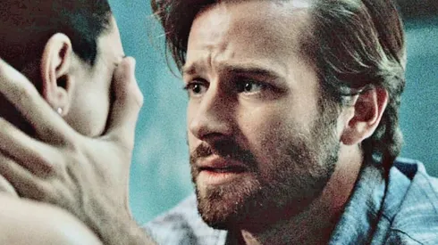 Nazanin Boniadi and Armie Hammer in Hotel Mumbai.