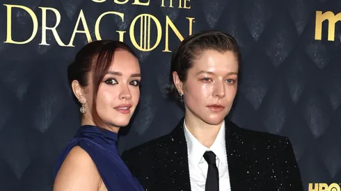 Olivia Cooke and Emma D’Arcy attend HBO's "House Of The Dragon" Season 2 Premiere at Hammerstein Ballroom on June 03, 2024 in New York City.