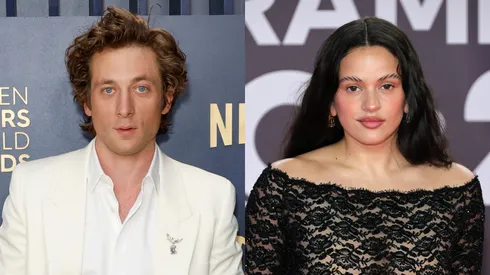 Jeremy Allen White attends the 30th Annual Screen Actors Guild Awards on February 24, 2024 in Los Angeles, California./ Rosalía attends The 24th Annual Latin Grammy Awards on November 16, 2023 in Seville, Spain.