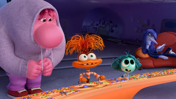 Maya Hawke, Adèle Exarchopoulos, Paul Walter Hauser and Ayo Edebiri in Inside Out 2.