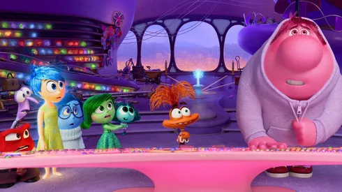 Lewis Black, Tony Hale, Liza Lapira, Amy Poehler, Phyllis Smith, Maya Hawke, Paul Walter Hauser and Ayo Edebiri in Inside Out 2.