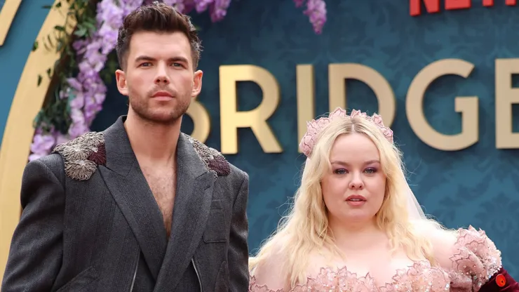 Luke Newton and Nicola Coughlan attend the "Bridgerton" Season Part two special screening at the Odeon Luxe Leicester Square on June 12, 2024 in London, England.