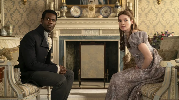 Victor Alli and Hannah Dodd in Bridgerton, Season 3.